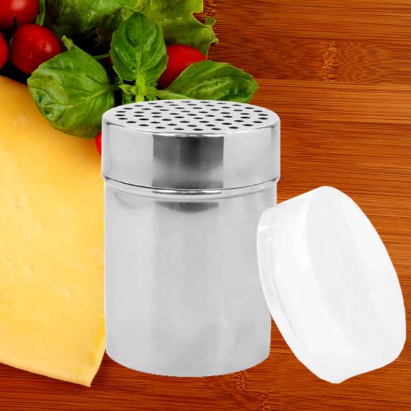 Imagem de Pote para Queijo Ralado Multiuso de Aço Inox 100% Lavável