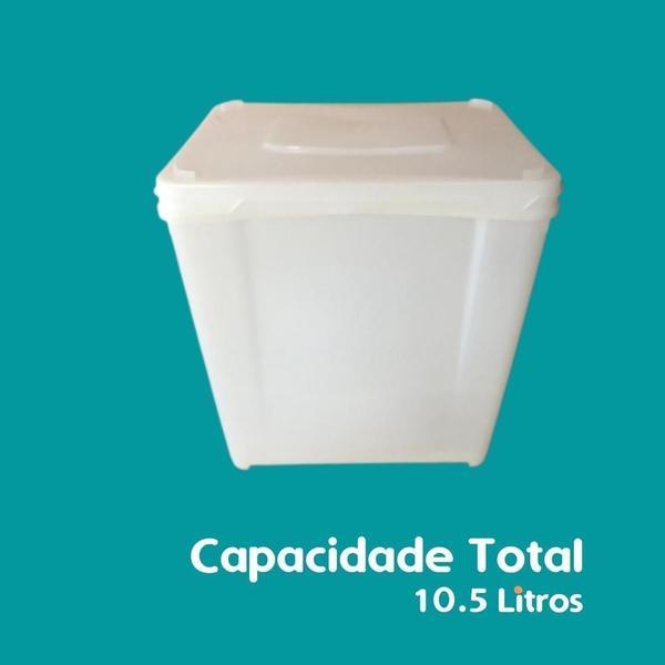 Imagem de Pote Plastico 10L Retangular Para Armenar Ração Bpa Free