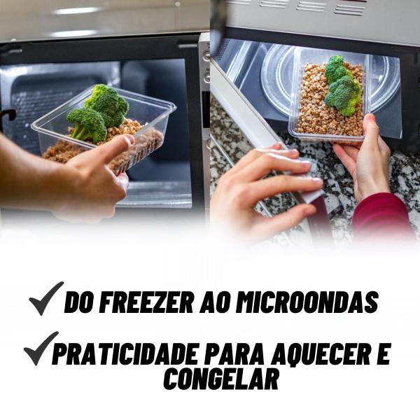 Imagem de Pote Plastico 24un Retangular Descartável 750ml Marmita