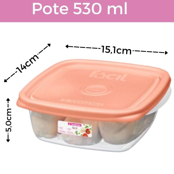 Imagem de Pote Plástico 530ml Sanremo Kit 10 Vasilhas Organização para sua Cozinha -Livre de BPA