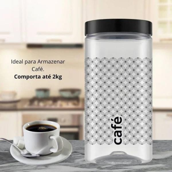 Imagem de Pote Plastico Cristal Mantimentos Bandeirante 2000 ml