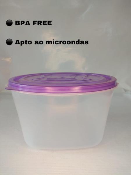 Imagem de Pote Plástico Free Bpa Multi Uso Vasilha 5,5L Tampa Roxa