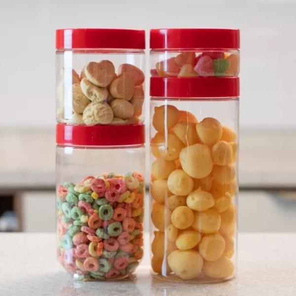 Pote Plástico Porta Mantimentos Conecta 600ml Tampa Rosqueável Magenta Rox Uz Imagem de Pote Plástico Porta Mantimentos Conecta 600ml Tampa Rosqueável Magenta Rox Uz
