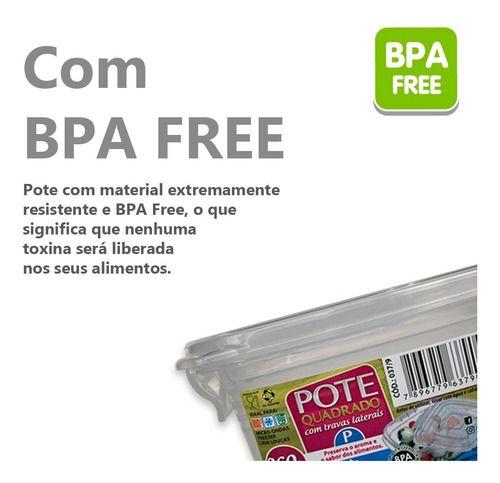 Pote Plástico Tampa Trava Lateral 360ml 2 pçs - Nitron Imagem de Pote Plástico Tampa Trava Lateral 360ml 2 pçs