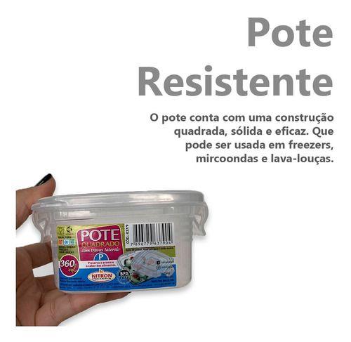 Pote Plástico Tampa Trava Lateral 360ml 2 pçs - Nitron Imagem de Pote Plástico Tampa Trava Lateral 360ml 2 pçs