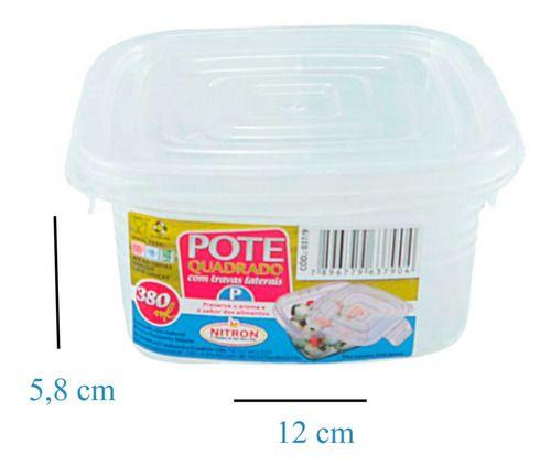 Pote Plástico Tampa Trava Lateral 360ml 2 pçs - Nitron Imagem de Pote Plástico Tampa Trava Lateral 360ml 2 pçs
