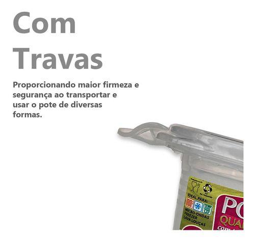 Pote Plástico Tampa Trava Lateral 360ml 2 pçs - Nitron Imagem de Pote Plástico Tampa Trava Lateral 360ml 2 pçs