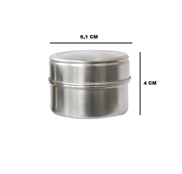 Imagem de Pote porta condimento de inox com imã 4cm