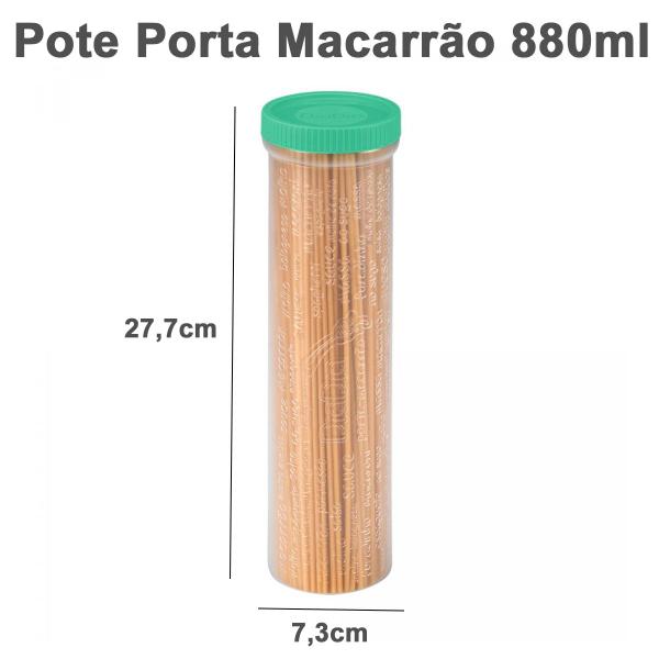 Imagem de Pote Porta Macarrão Espaguete Plástico Redondo Sanremo 28cm Tampa de Rosca