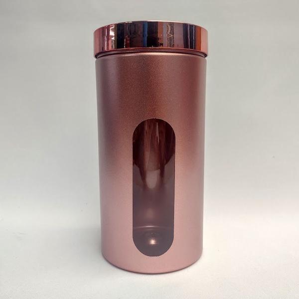 Imagem de Pote Porta mantimentos Metalizado Rose Gold com visor 1.4Lt Bandeirante