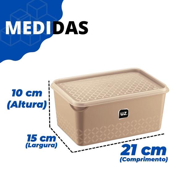 Imagem de Pote Porta Mantimentos Retangular Transparente Multiuso 2L UZ