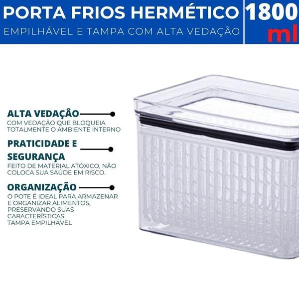 Imagem de Pote Porta Tudo Fresh Hermético 1800ml Lumini De Acrílico