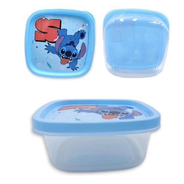 Imagem de Pote quadrado com tampa coleção disney stitch 580 ml.