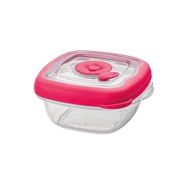 Imagem de Pote Quadrado Plástico 280Ml Rosa - Cód. 5770