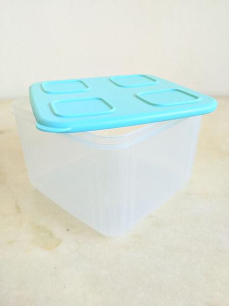 Imagem de Pote  Quadrado Tupperware Azul Mint  1,5L Tupper Fresh 