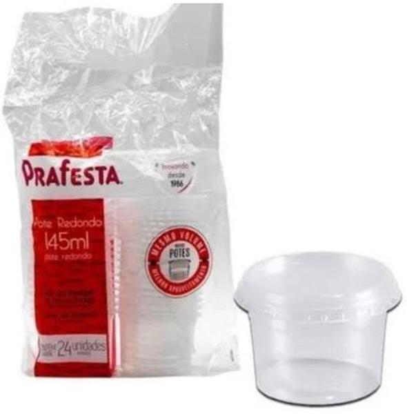 Pote Redondo 145 ml c/sobretampa 24 unid. - Prafesta - sobremesa, doces, conserva (6894) Imagem de Pote Redondo 145 ml c/sobretampa 24 unid. - Prafesta - sobremesa, doces, conserva (6894)