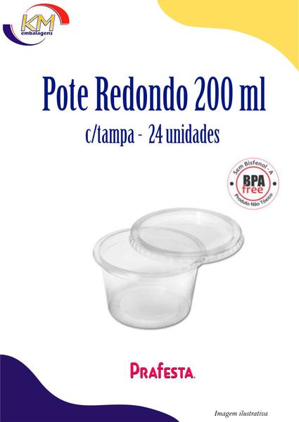 Pote Redondo 200 ml c/tampa 24 unid. - Prafesta - sobremesa, doces, conserva (6924) Imagem de Pote Redondo 200 ml c/tampa 24 unid. - Prafesta - sobremesa, doces, conserva (6924)