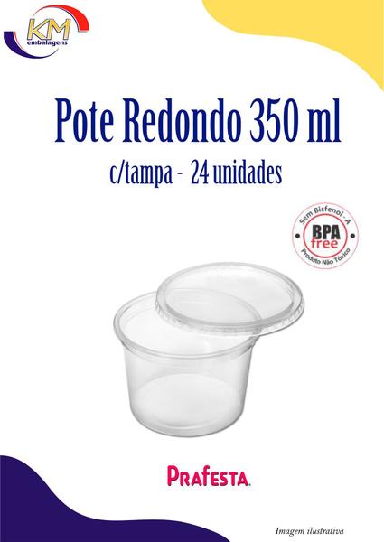 Pote Redondo 350 ml c/tampa 24 unid. - Prafesta - sobremesa, doces, conserva (6752) Imagem de Pote Redondo 350 ml c/tampa 24 unid. - Prafesta - sobremesa, doces, conserva (6752)