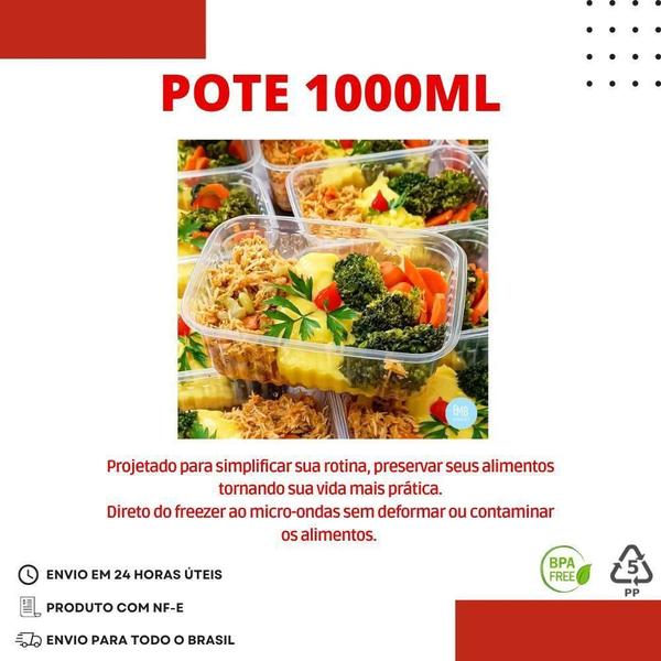 Imagem de Pote Retangular 1000ml - Armenamento Alimentos