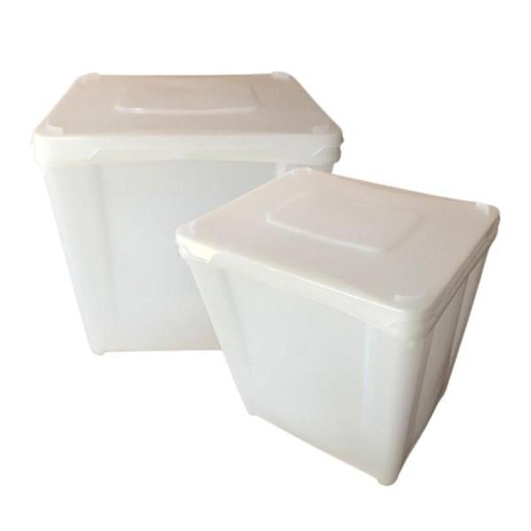Pote Retangular 10L com Tampa Hermetica - 02 Peças - Branco - Nastripack Imagem de Pote Retangular 10L com Tampa Hermetica - 02 Peças - Branco