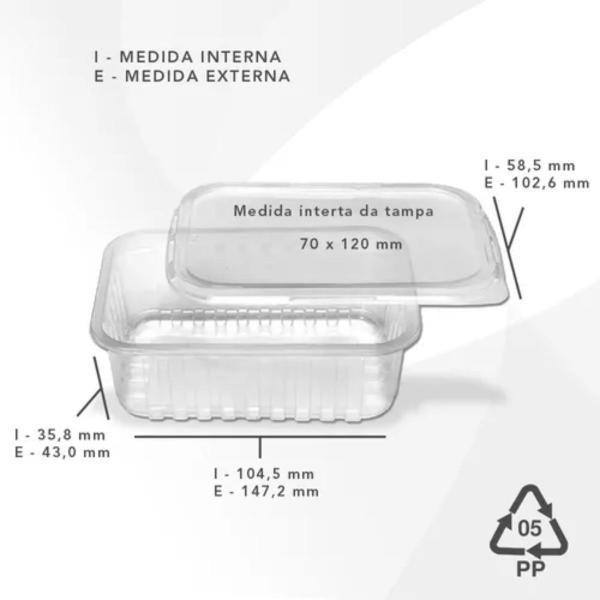 Imagem de Pote Retangular 250ml Marmita Freezer Microondas 24 unid