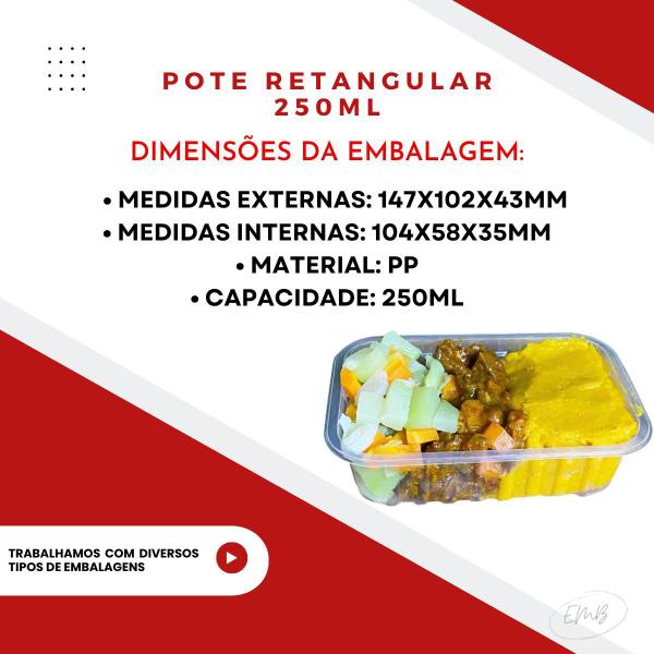 Imagem de Pote Retangular 250ml P Salada De Fruta Doces Prafesta -72u