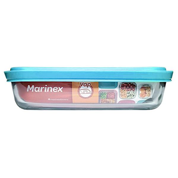 Imagem de Pote Retangular Facilita 750ml com Tampa Azul - Marinex