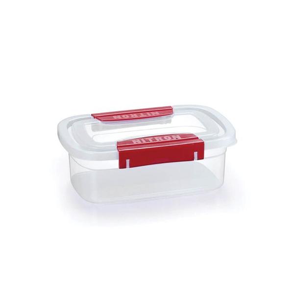 Pote Retangular Transparente Com Trava Ultra forte 2 Litros - NITRON Imagem de Pote Retangular Transparente Com Trava Ultra forte 2 Litros