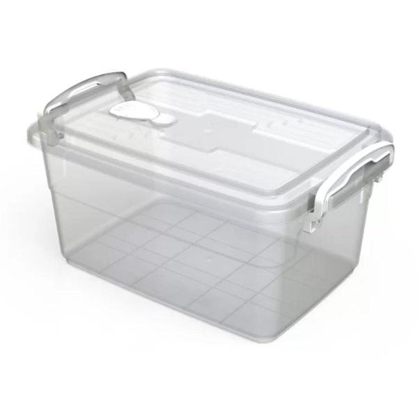 Pote Retangular Wave Prime 1,8 L Tampa com Trava para Guardar Alimentos - MB Imagem de Pote Retangular Wave Prime 1,8 L Tampa com Trava para Guardar Alimentos - MB