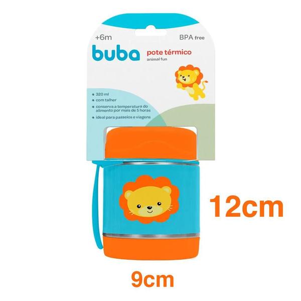 Imagem de Pote Térmico C/ Talher Buba Fun Leão Resistente Comida 320ml