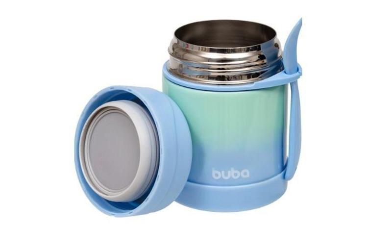 Pote Térmico com Talher Degrade Azul - Buba Imagem de Pote Térmico com Talher Degrade Azul - Buba