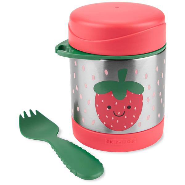 Pote térmico com talher spark style morango - skip hop Imagem de Pote térmico com talher spark style morango - skip hop