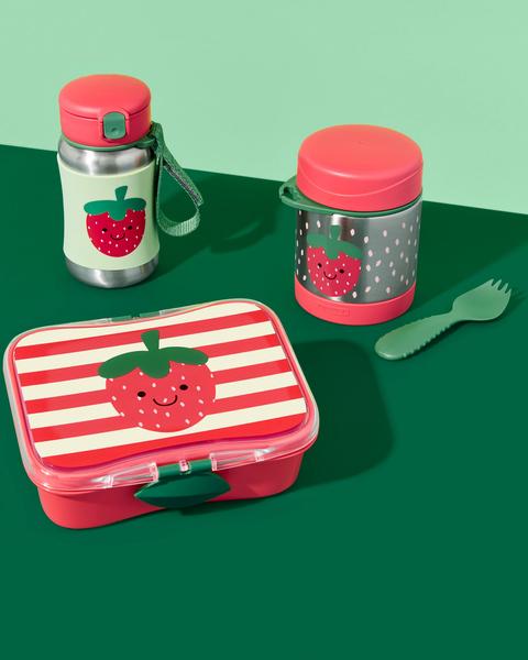 Pote térmico com talher spark style morango - skip hop Imagem de Pote térmico com talher spark style morango - skip hop