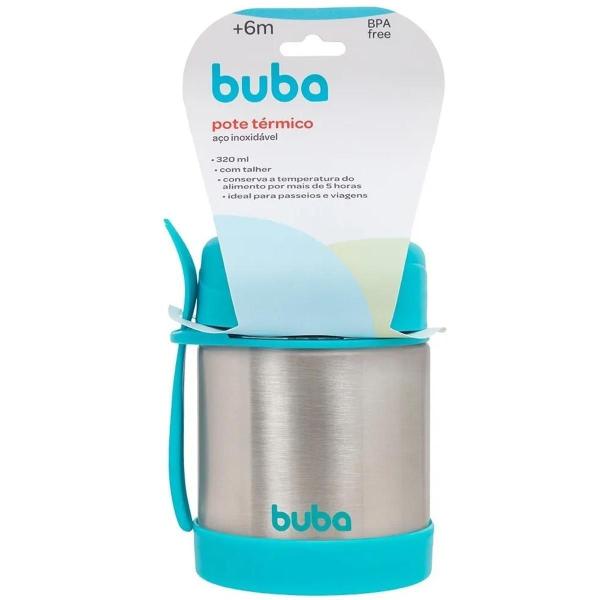 Imagem de Pote Térmico De Alimentos Azul Com Colher 320Ml Buba