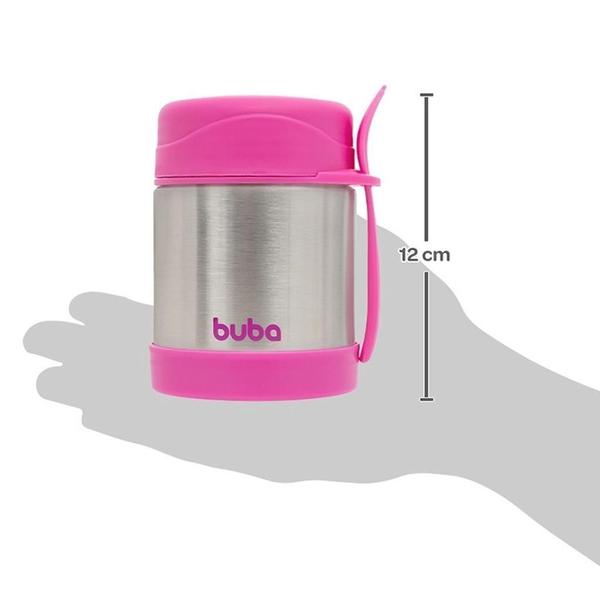 Imagem de Pote Térmico De Alimentos Rosa Com Colher 320Ml Buba