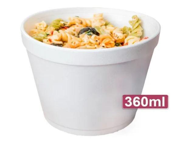 Imagem de Pote Térmico descartável sopas caldos Isopor 360ml-kit 100un