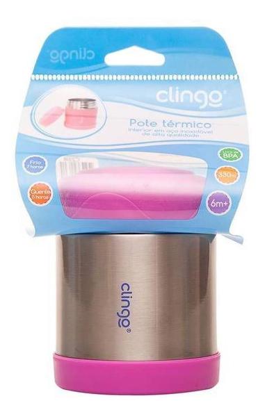 Imagem de Pote Térmico Infantil 330ml Rosa - Clingo