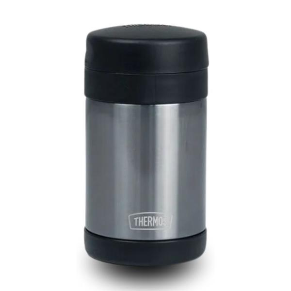 Imagem de Pote Térmico Infantil Adulto Inox Thermos Funtainer Preto com Colher 470ml Quente e Frio com Aço Inox e Pratico - Thermo