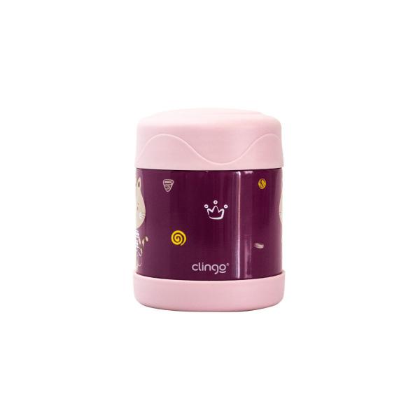 Pote Térmico Infantil Antivazamento 330ml Em Inox Clingo Imagem de Pote Térmico Infantil Antivazamento 330ml Em Inox Clingo