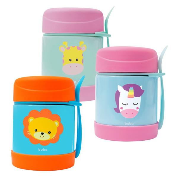 Imagem de Pote Térmico Infantil Lindo Buba Animal Fun 320ml Com Talher