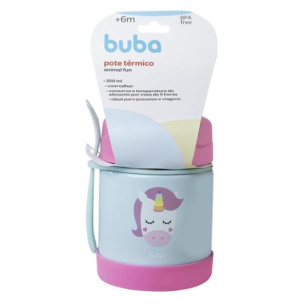 Imagem de Pote Térmico Infantil Lindo Buba Animal Fun 320ml Com Talher