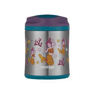 Imagem de Pote Térmico Infantil Multiuso 295 ml  Aço Inox Sereia Roxo CONTIGO