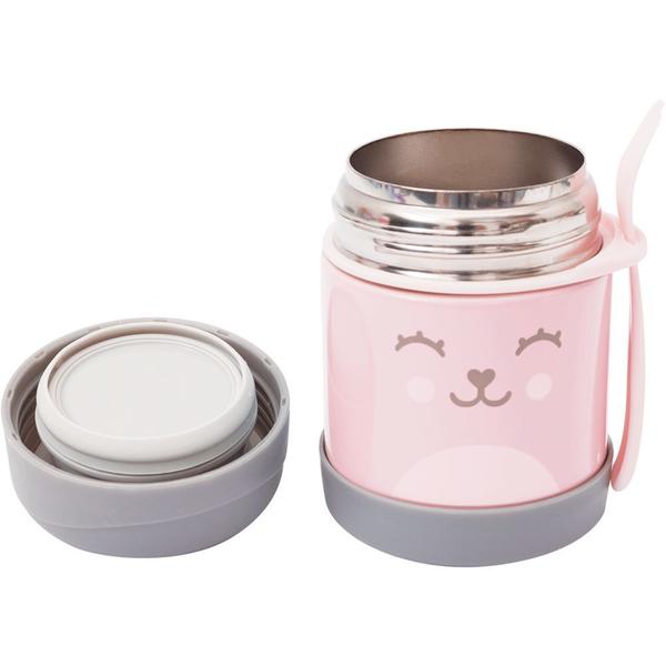 Imagem de Pote Térmico Inox Infantil Com Talher 320ml Gumy Rosa - Buba