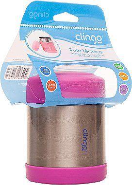 Pote Térmico Inox Rosa - Clingo Imagem de Pote Térmico Inox Rosa - Clingo