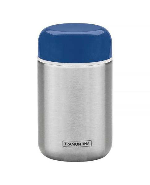 Imagem de Pote Térmico Tramontina Aço Inox Com Tampa Azul 8,8 Cm 400Ml