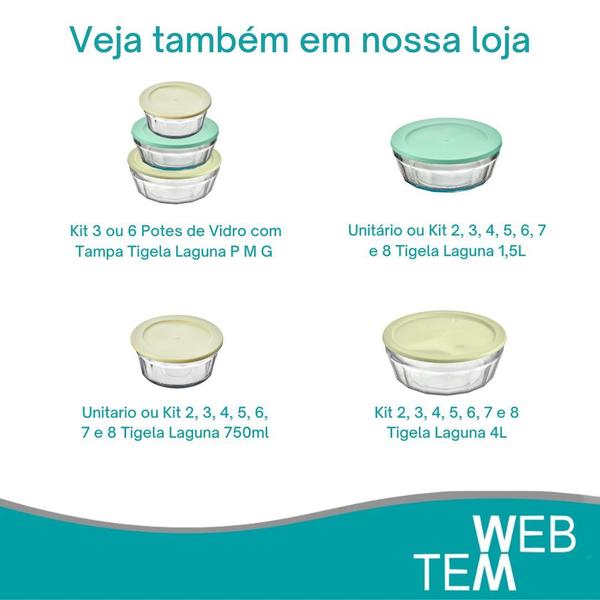 Imagem de Pote Tigela de Vidro com Tampa Plástica Laguna 4 Litros Vitazza: Para Servir, Organização de Cozinha e Geladeira, Opção Sustentável