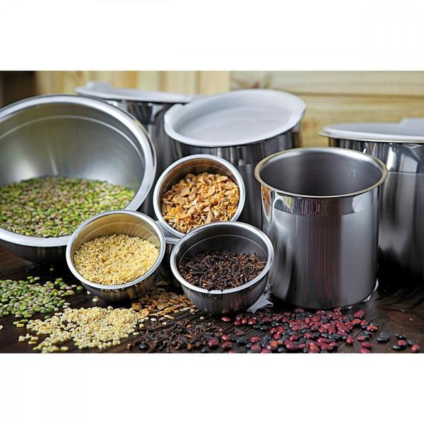Pote Tramontina Cucina em Aço Inox para Mantimentos com Tampa Plástica 14 cm 2,3 L Imagem de Pote Tramontina Cucina em Aço Inox para Mantimentos com Tampa Plástica 14 cm 2,3 L