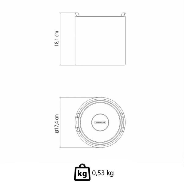 Imagem de Pote Tramontina Cucina Em Aço Inox Para Mantimentos Com Tampa Plástica 16cm 3,4l 61227160