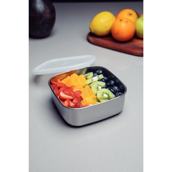 Pote Tramontina Freezinox em Aço Inox Quadrado com Tampa Plástica 16 cm 1,2 L Imagem de Pote Tramontina Freezinox em Aço Inox Quadrado com Tampa Plástica 16 cm 1,2 L