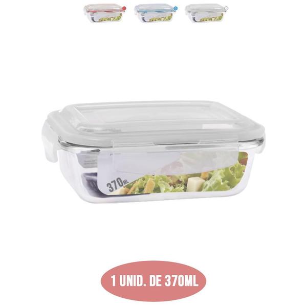 Pote Vidro 370ML Vai ao Forno e Microondas Retan c/Tampa - Quality House / Univendas Imagem de Pote Vidro 370ML Vai ao Forno e Microondas Retan c/Tampa